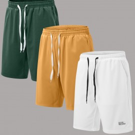 3-Pack Men's Cotton-Poly Drawstring Shorts