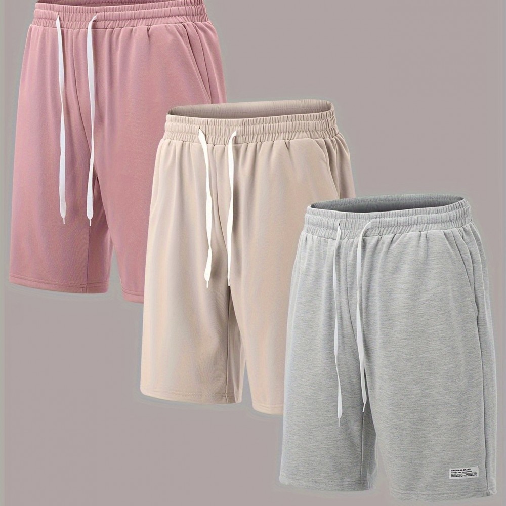 3-Pack Men's Cotton-Poly Drawstring Shorts