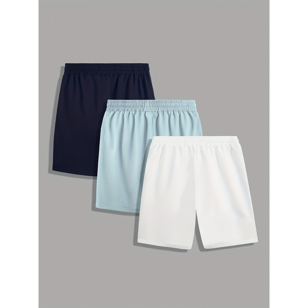 3-Pack Men's Cotton-Poly Drawstring Shorts