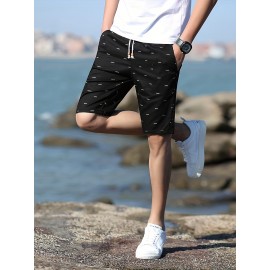 Men's Cotton-Blend Fishbone Drawstring Shorts