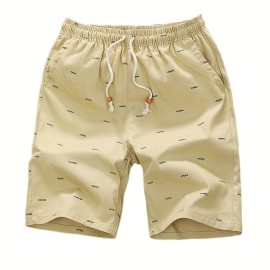 Men's Cotton-Blend Fishbone Drawstring Shorts
