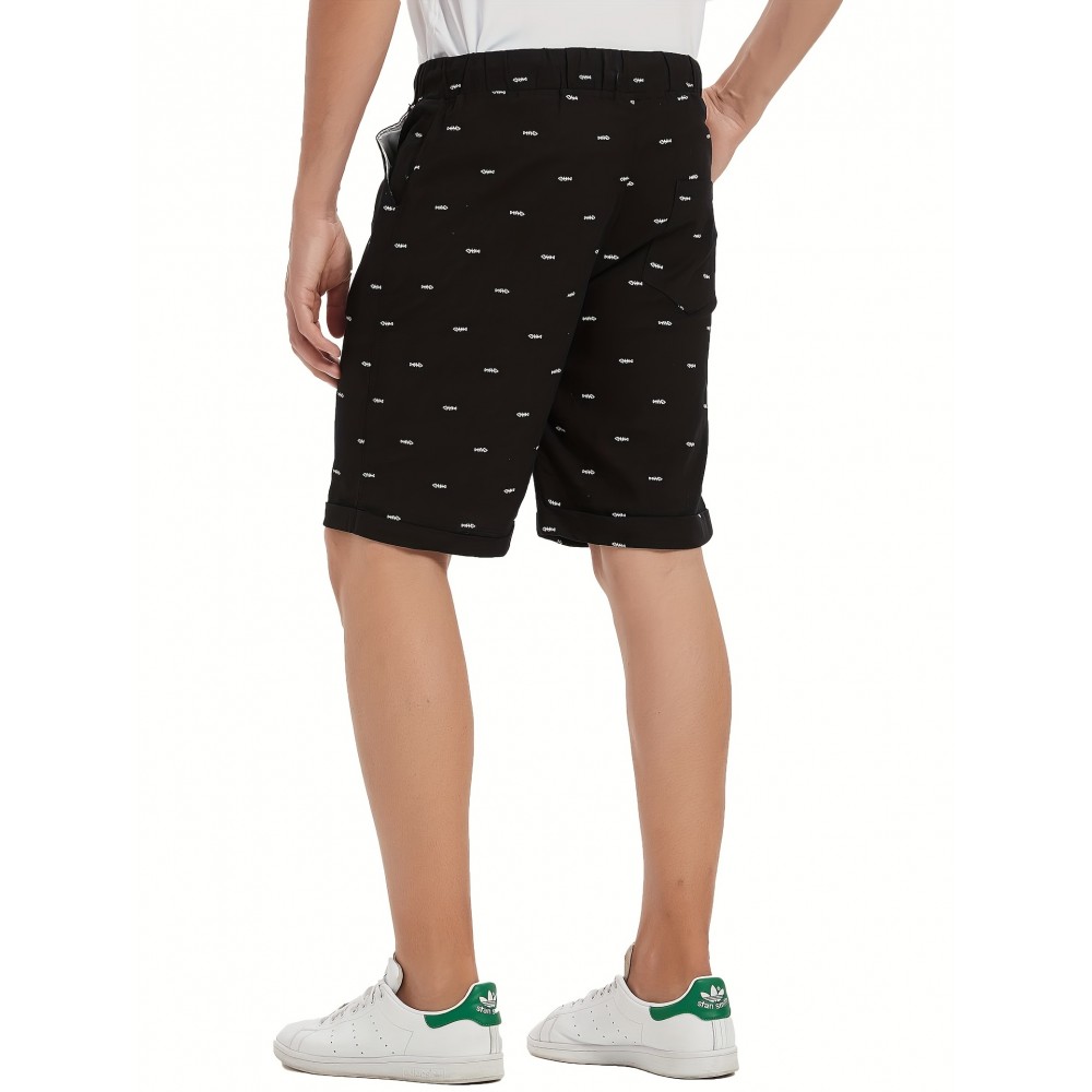 Men's Cotton-Blend Fishbone Drawstring Shorts