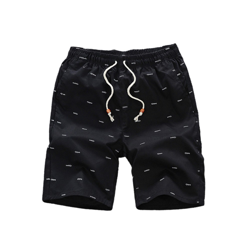Men's Cotton-Blend Fishbone Drawstring Shorts
