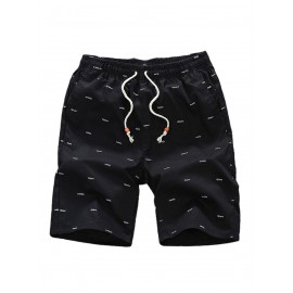 Men's Cotton-Blend Fishbone Drawstring Shorts
