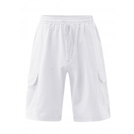 Men's 100% Cotton Casual Cargo Shorts – Drawstring Waist