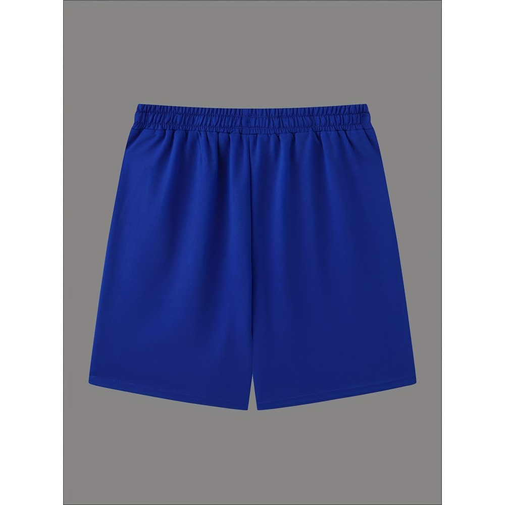 Men's Casual Graphic Polyester Shorts - Elastic Waist