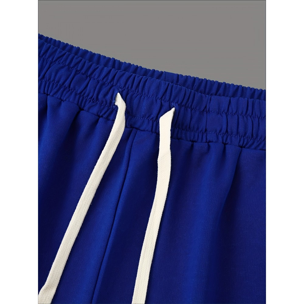 Men's Casual Graphic Polyester Shorts - Elastic Waist