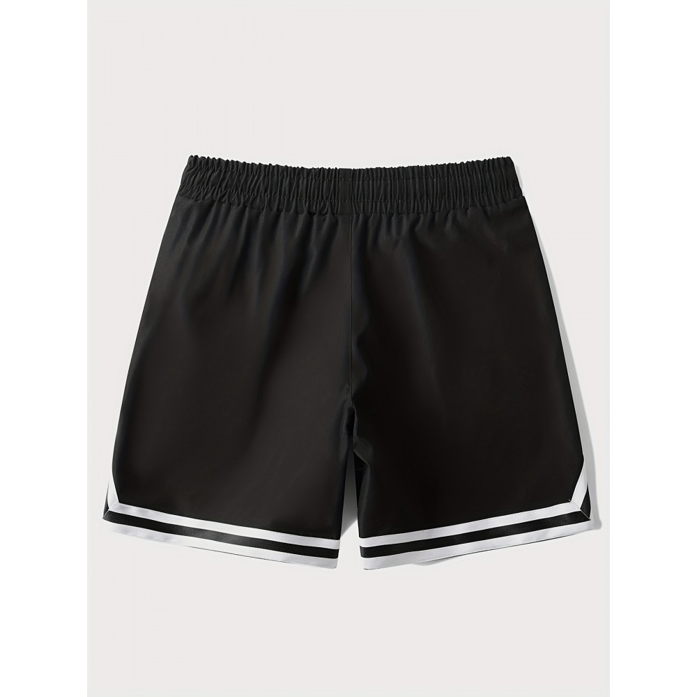 Men's Quick-Dry Chevron Polyester Shorts – Drawstring Waist