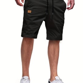 Men's Casual Cargo Shorts - 100% Polyester, Regular Fit