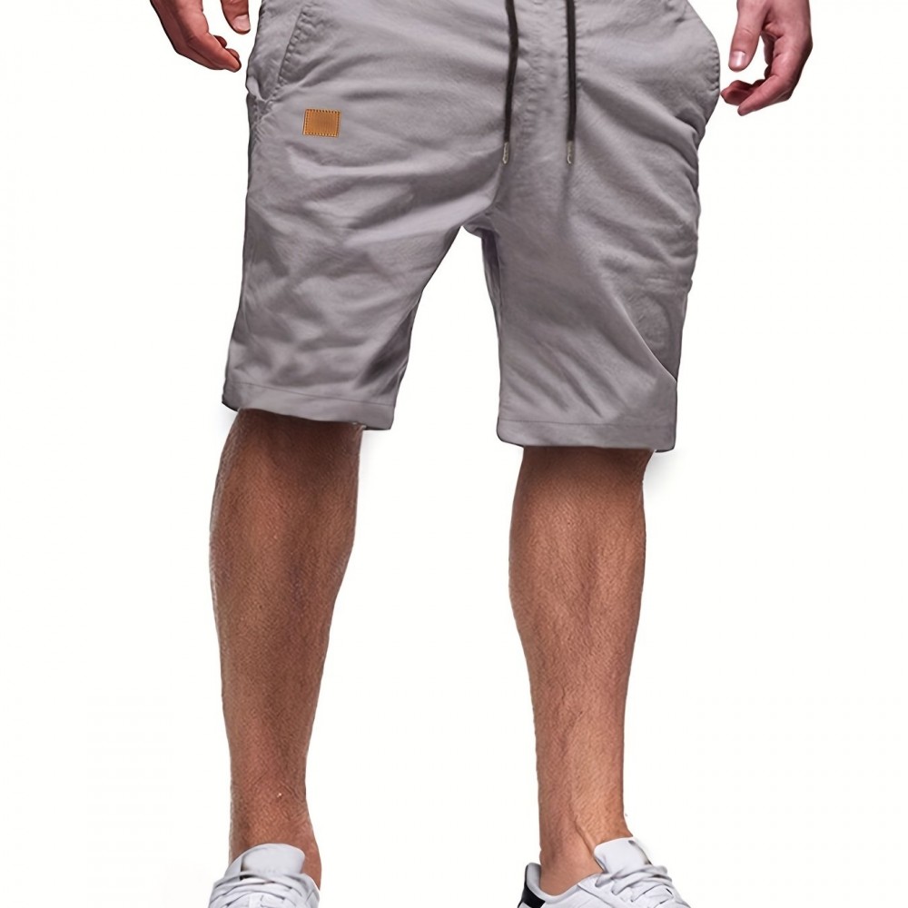 Men's Casual Cargo Shorts - 100% Polyester, Regular Fit