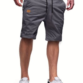 Men's Casual Cargo Shorts - 100% Polyester, Regular Fit