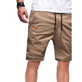 Men's Casual Cargo Shorts - 100% Polyester, Regular Fit