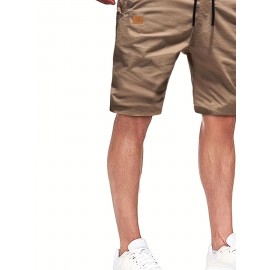 Men's Casual Cargo Shorts - 100% Polyester, Regular Fit