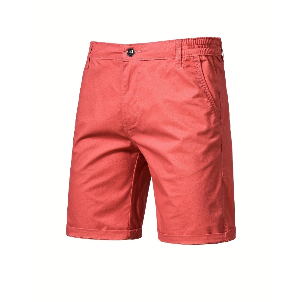 Men's Cotton Twill Chino Shorts - Elastic Waist