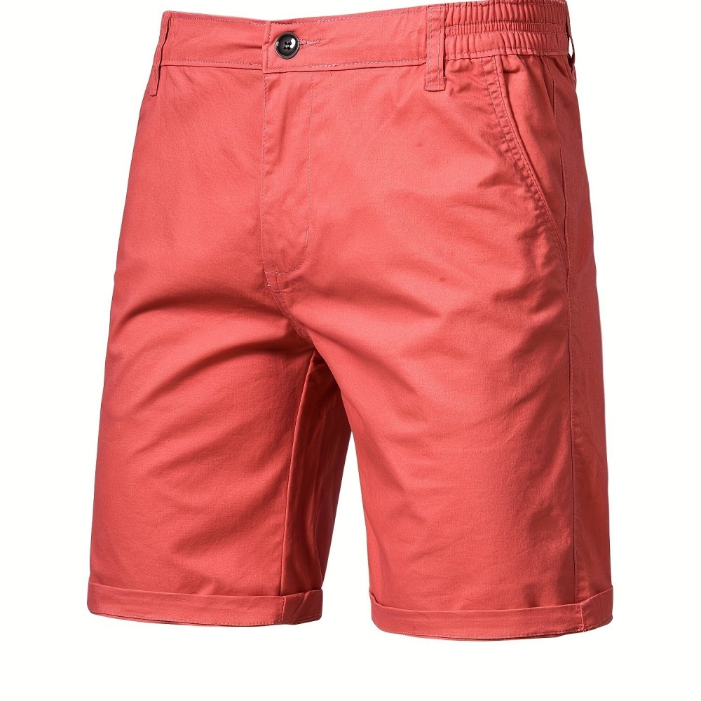 Men's Cotton Twill Chino Shorts - Elastic Waist