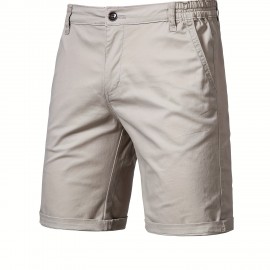 Men's Cotton Twill Chino Shorts - Elastic Waist