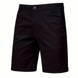 Men's Cotton Twill Chino Shorts - Elastic Waist