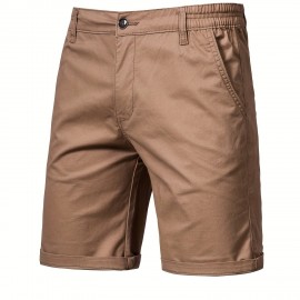 Men's Cotton Twill Chino Shorts - Elastic Waist
