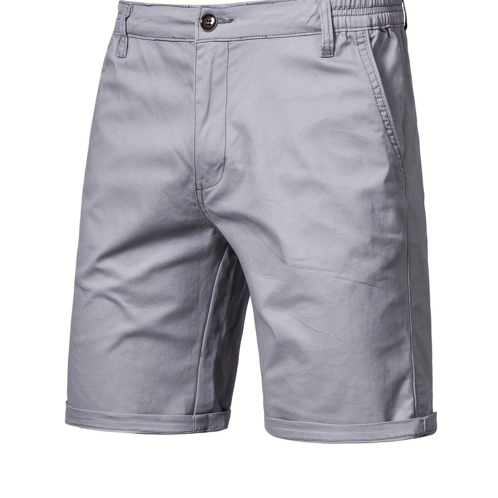Men's Cotton Twill Chino Shorts - Elastic Waist