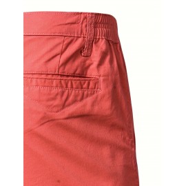 Men's Cotton Twill Chino Shorts - Elastic Waist