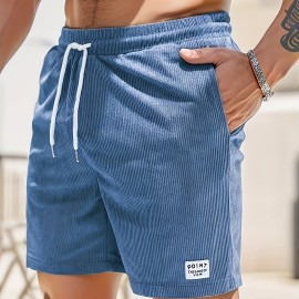 Men's Corduroy Drawstring Shorts - Polyester Summer Shorts