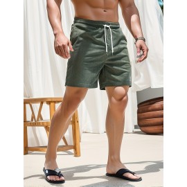 Men's Corduroy Drawstring Shorts - Polyester Summer Shorts