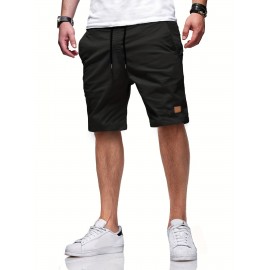Men's Cut-Off Drawstring Shorts – 100% Polyester, Regular Fit