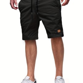 Men's Cut-Off Drawstring Shorts – 100% Polyester, Regular Fit