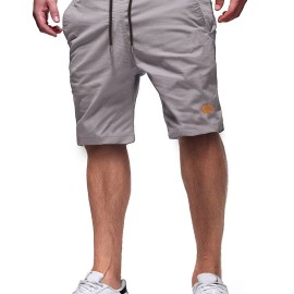 Men's Cut-Off Drawstring Shorts – 100% Polyester, Regular Fit