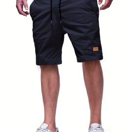Men's Cut-Off Drawstring Shorts – 100% Polyester, Regular Fit