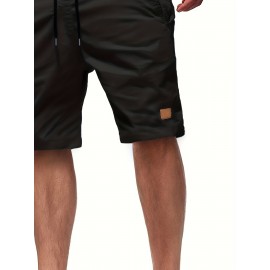 Men's Cut-Off Drawstring Shorts – 100% Polyester, Regular Fit