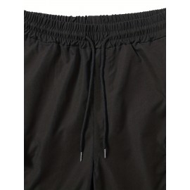 Men's Cut-Off Drawstring Shorts – 100% Polyester, Regular Fit