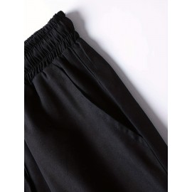 Men's Cut-Off Drawstring Shorts – 100% Polyester, Regular Fit