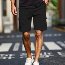 Men's Polyester Cargo Shorts - Regular Fit, Summer