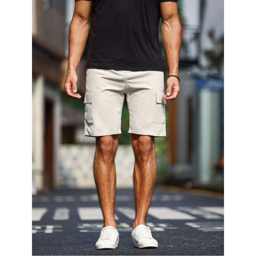 Men's Polyester Cargo Shorts - Regular Fit, Summer