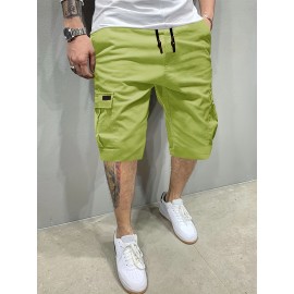 男士宽松工装短裤 — 100%聚酯纤维,透气速干