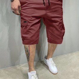 男士宽松工装短裤 — 100%聚酯纤维,透气速干