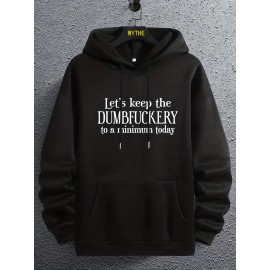 Men's Geometric-Print Polyester Hoodie – Kangaroo Pocket