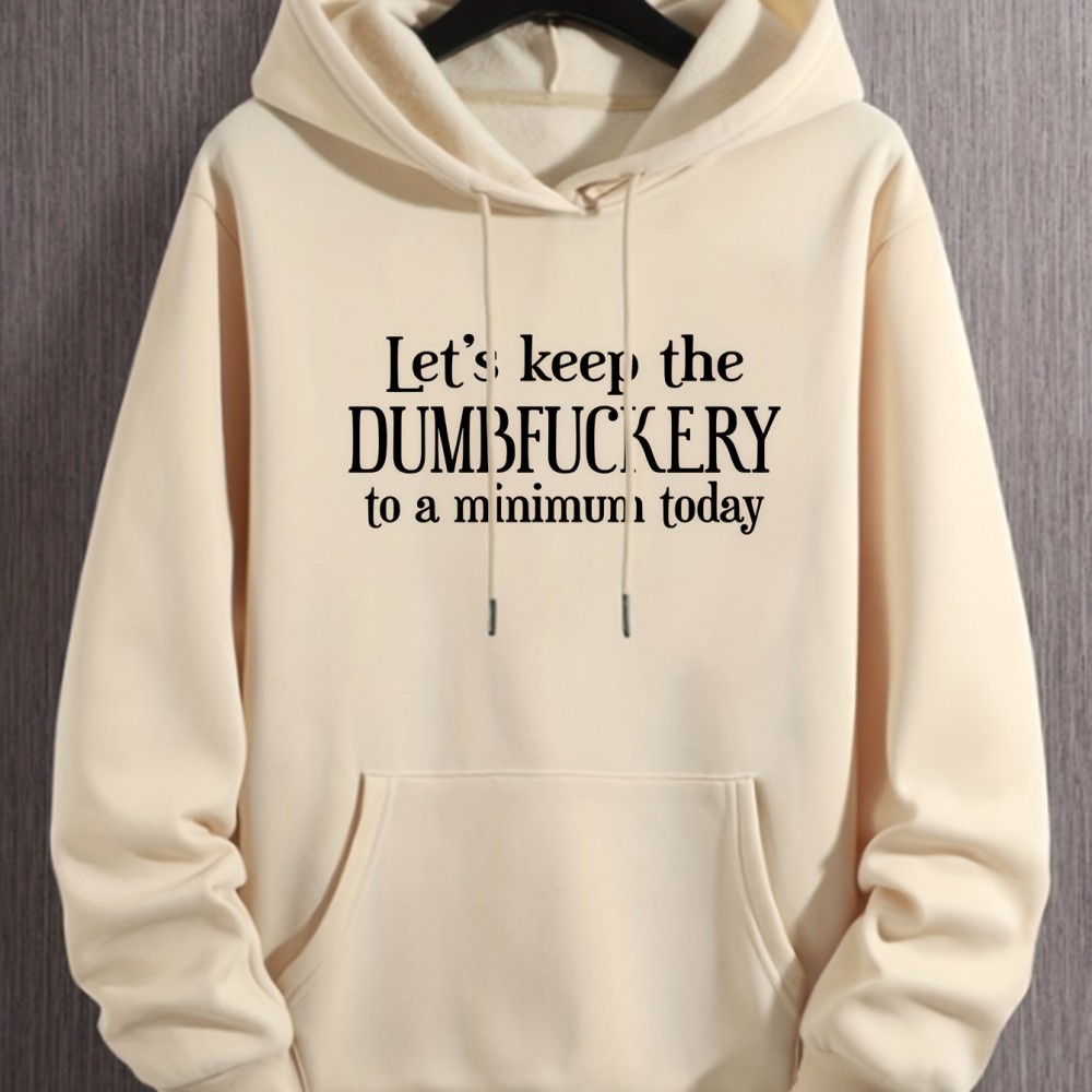 Men's Geometric-Print Polyester Hoodie – Kangaroo Pocket
