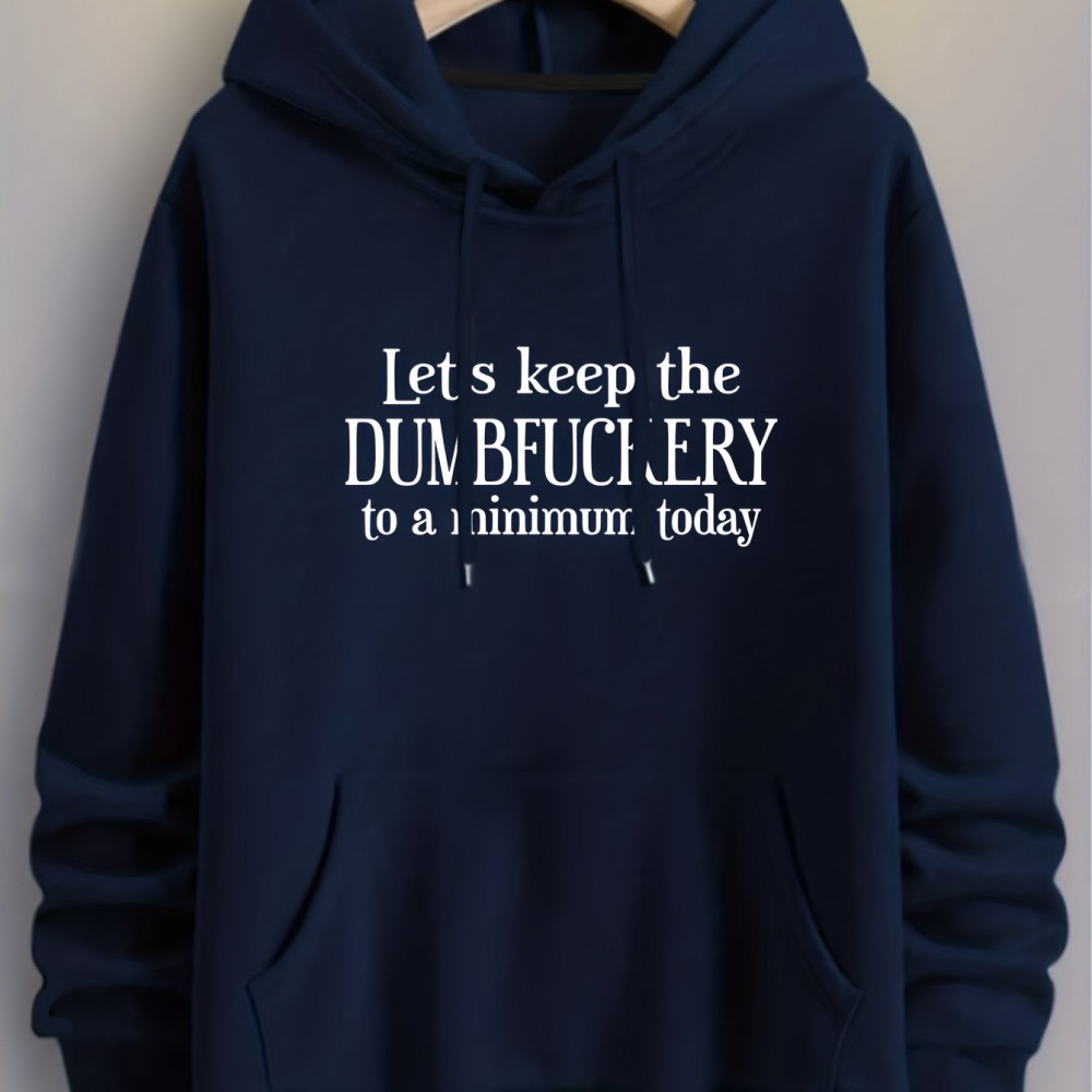 Men's Geometric-Print Polyester Hoodie – Kangaroo Pocket