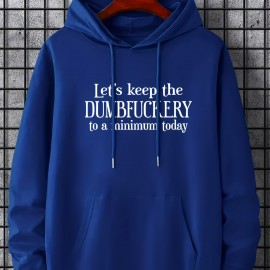 Men's Geometric-Print Polyester Hoodie – Kangaroo Pocket