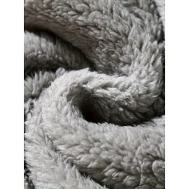 Men's Fluffy Hooded Sweatshirt - Polyester-Cotton Blend