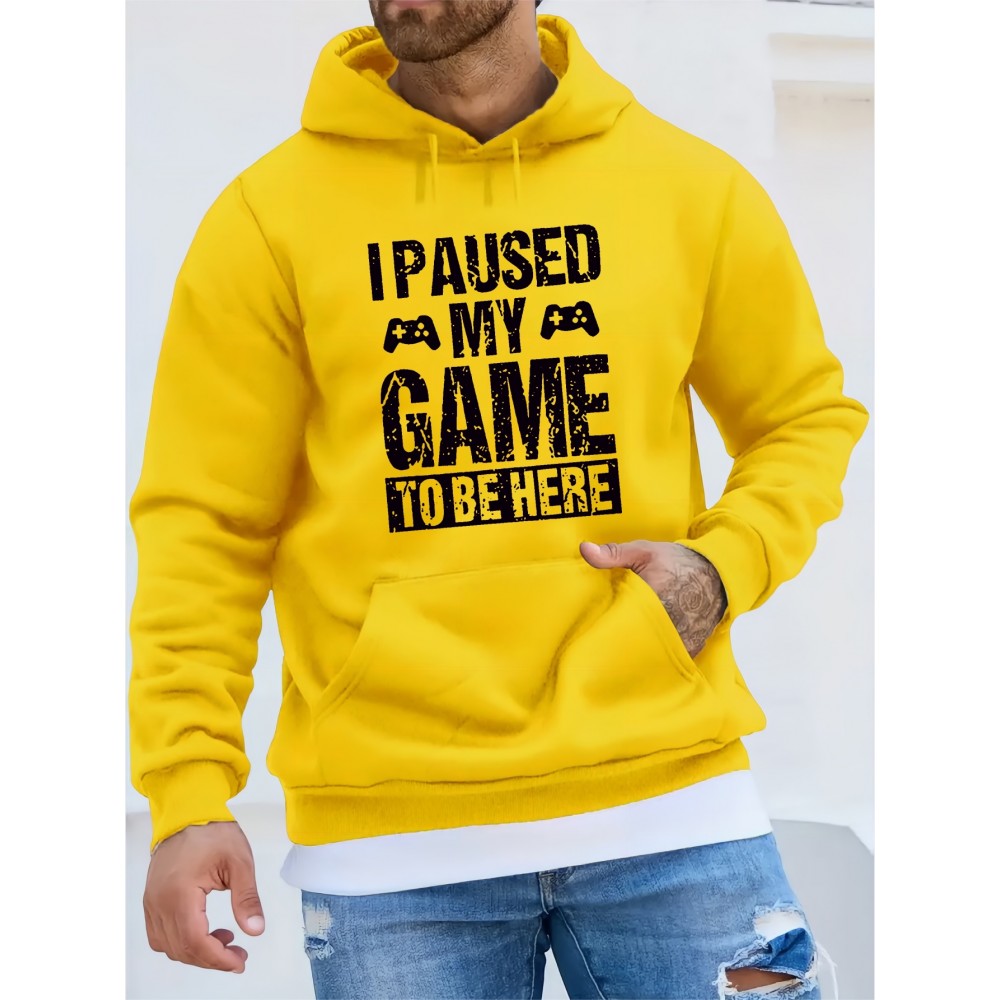 'I Paused My Game' Funny Hoodie for Men – Polyester Pullover