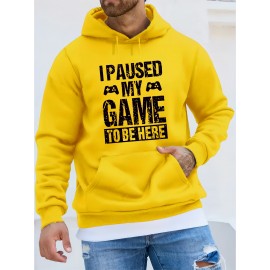 'I Paused My Game' Funny Hoodie for Men – Polyester Pullover