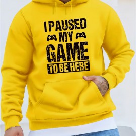 'I Paused My Game' Funny Hoodie for Men – Polyester Pullover