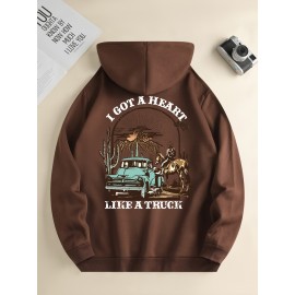 Men's 'Heart Like a Truck' Cowboy Hoodie – Polyester-Spandex