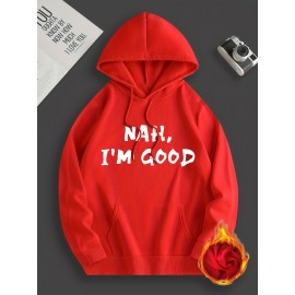 I'm Good 图案连帽衫 — 男士聚酯纤维套头卫衣