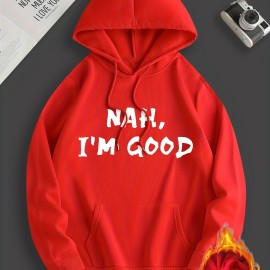 I'm Good 图案连帽衫 — 男士聚酯纤维套头卫衣
