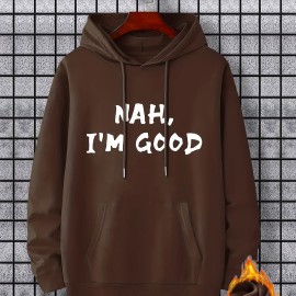 I'm Good 图案连帽衫 — 男士聚酯纤维套头卫衣