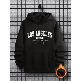 Los Angeles Print Hoodie for Men – 100% Polyester Pullover